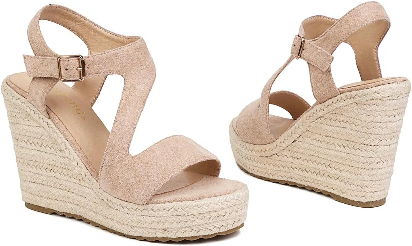 Women's Wedge Sandals, Espadrille Platform Summer Sandals, Wedge Ankle Strap Open Toe Sandals