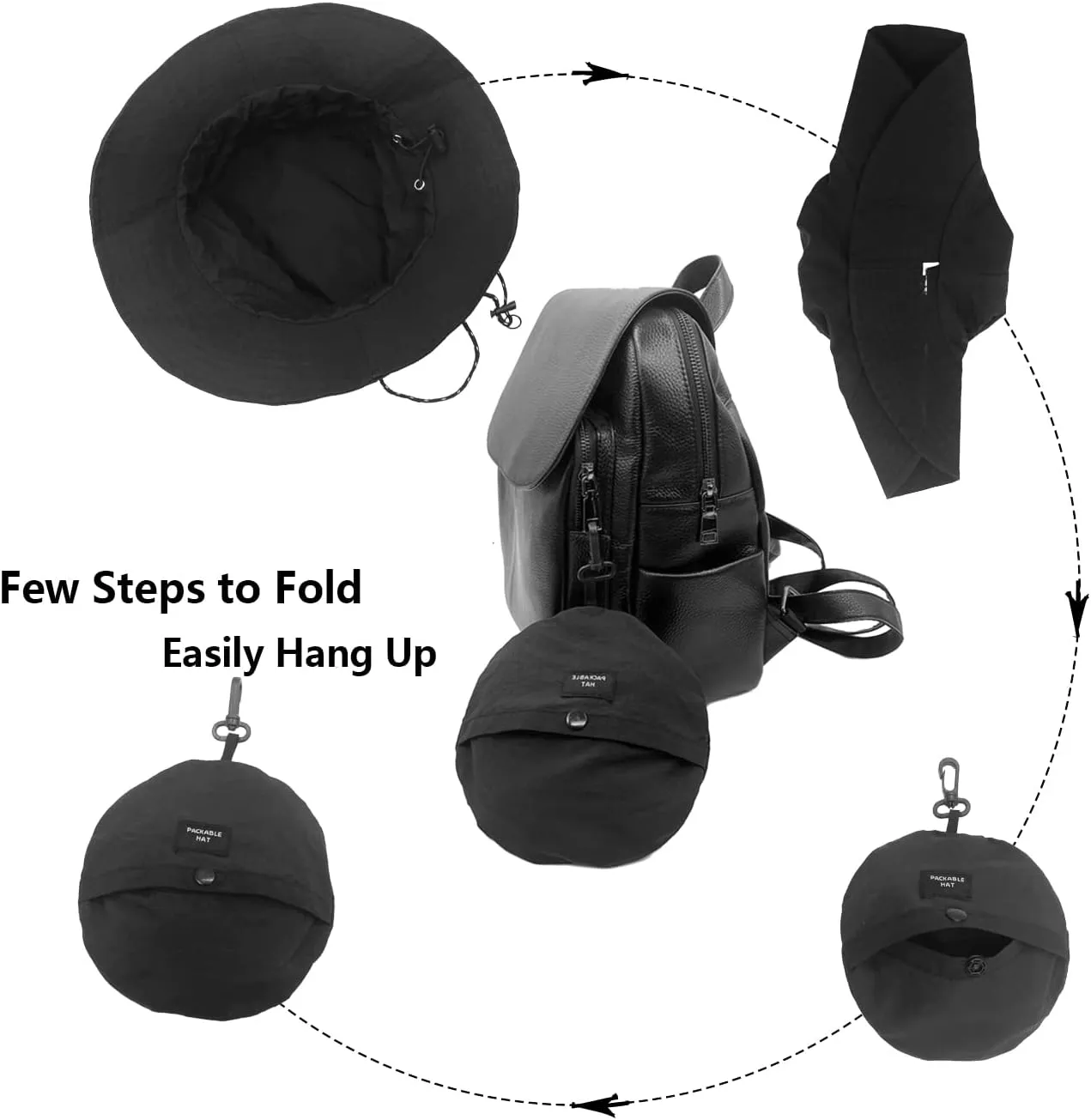 woogwin Waterproof Bucket Rain Hat with Chin Strap Quick Dry Packable Boonie Sun Hat Safari Hat UV Protection