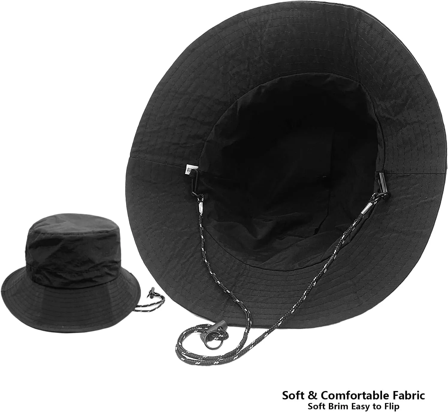 woogwin Waterproof Bucket Rain Hat with Chin Strap Quick Dry Packable Boonie Sun Hat Safari Hat UV Protection