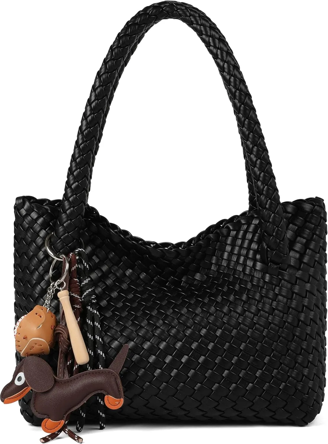 Woven Tote bag & Clutch Set for Women,-Birthday Gift Teachers, Beach Travel Bag with Magnetic Closure