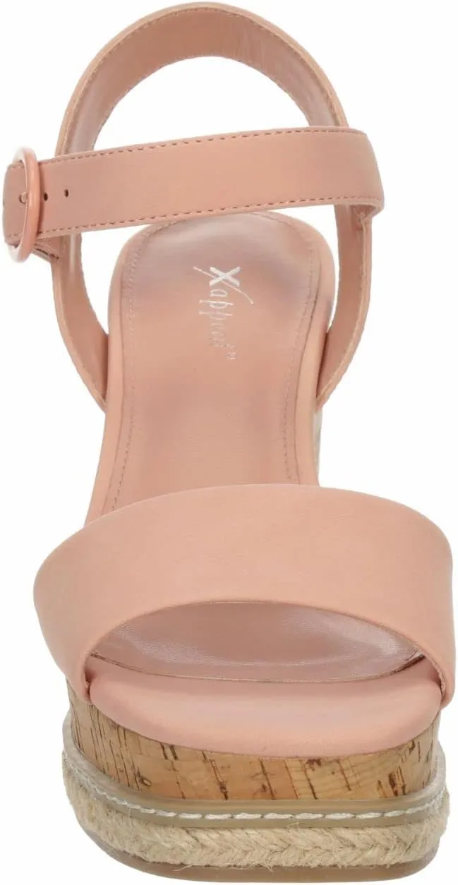 XAPPEAL Carmen - Women's Open Toe Wedge Heel Ankle Strap Platform Summer Sandals