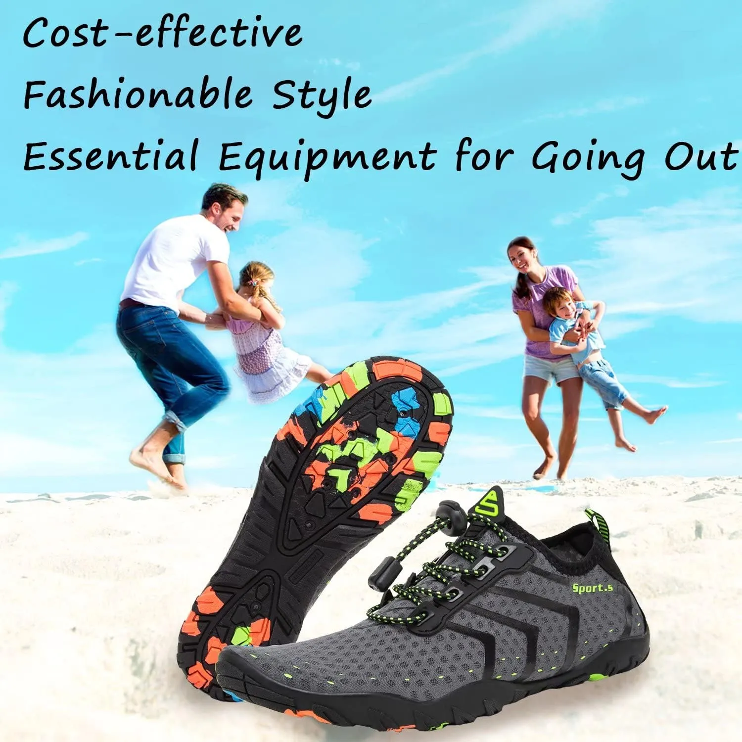 YALOX Water Shoes Men's Women's Swim Shoes Outdoor Beach Barefoot Quick-Dry Aqua Pool Socks Swimming Yoga Surfing Exercise