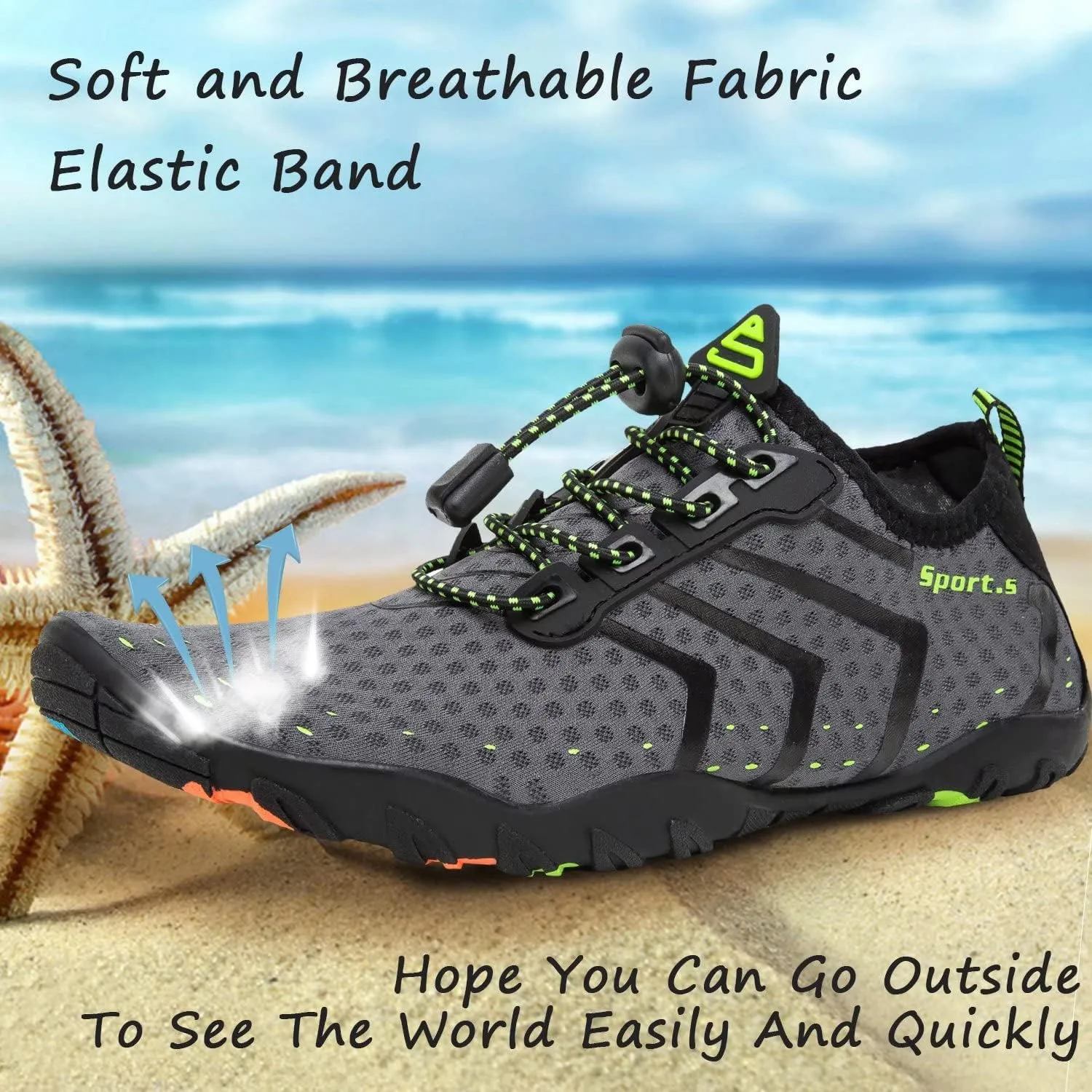 YALOX Water Shoes Men's Women's Swim Shoes Outdoor Beach Barefoot Quick-Dry Aqua Pool Socks Swimming Yoga Surfing Exercise