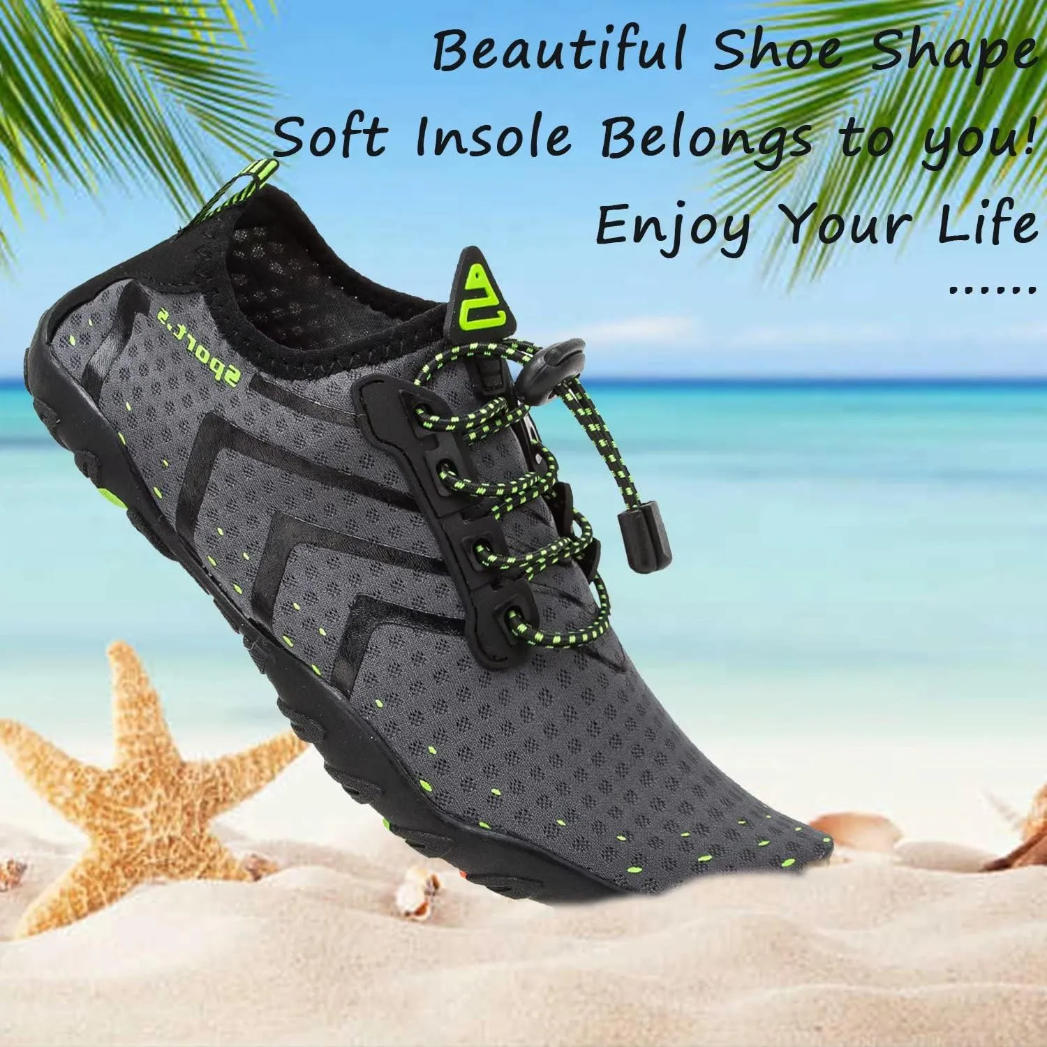 YALOX Water Shoes Men's Women's Swim Shoes Outdoor Beach Barefoot Quick-Dry Aqua Pool Socks Swimming Yoga Surfing Exercise