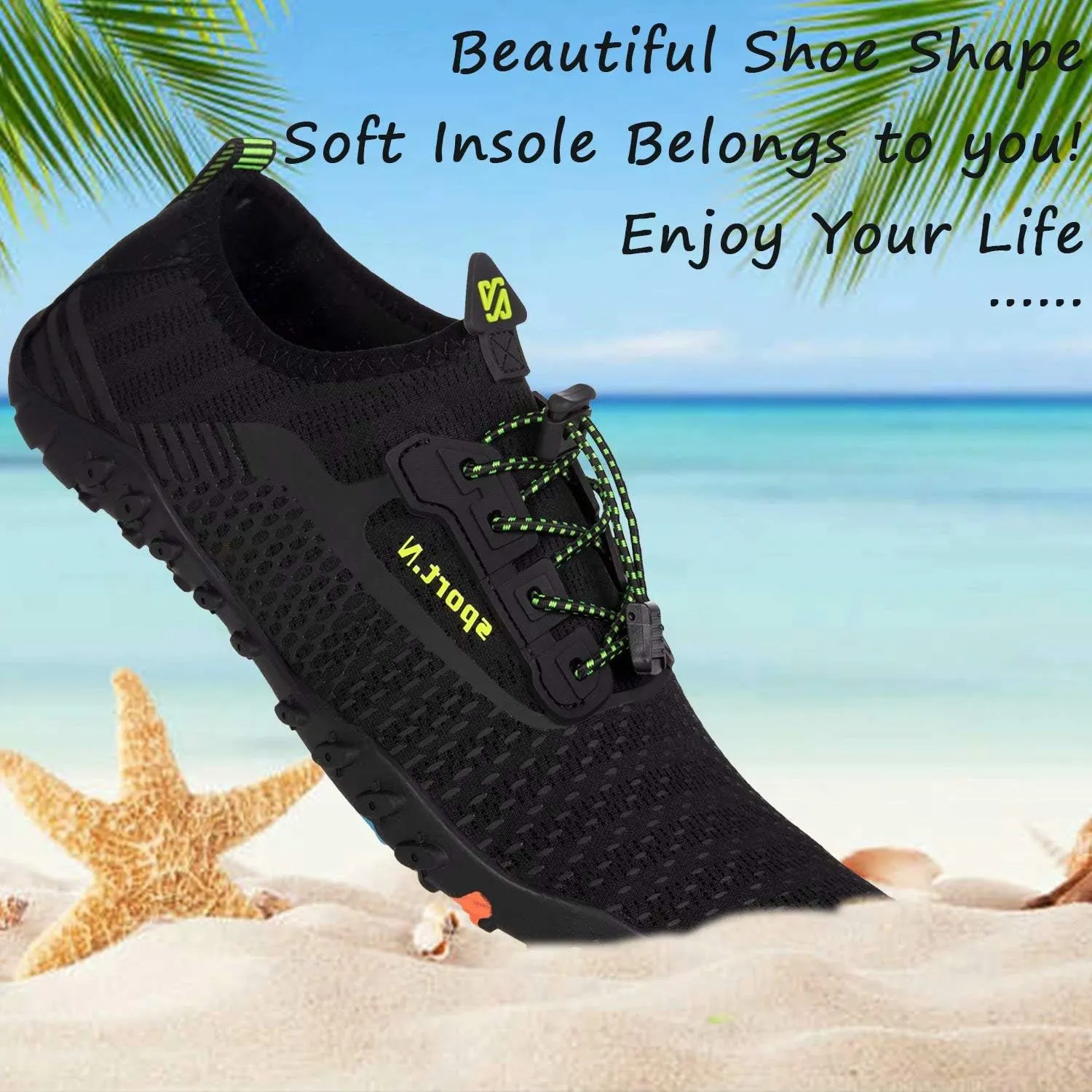 YALOX Water Shoes Men's Women's Swim Shoes Outdoor Beach Barefoot Quick-Dry Aqua Pool Socks Swimming Yoga Surfing Exercise