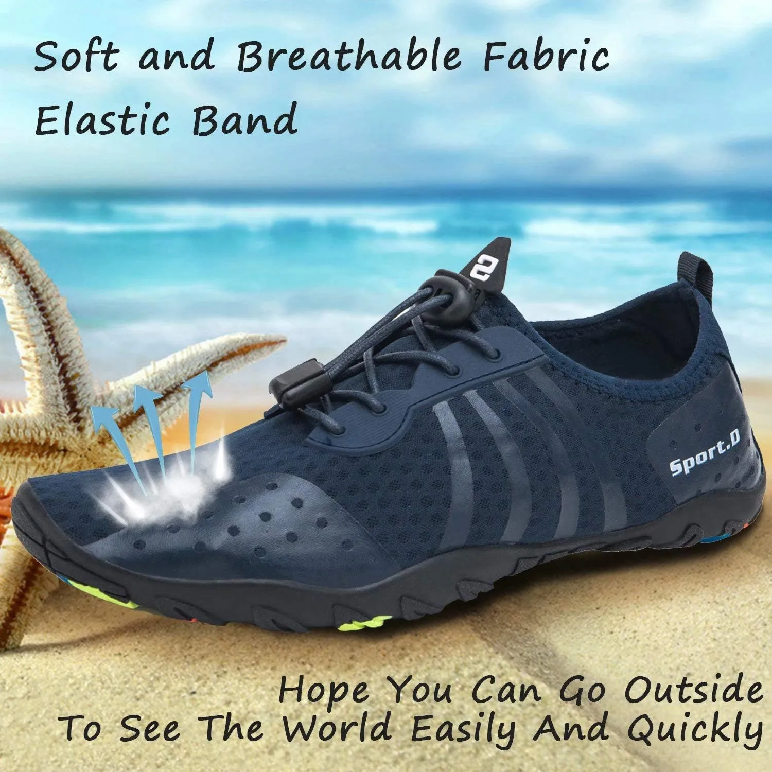 YALOX Water Shoes Men's Women's Swim Shoes Outdoor Beach Barefoot Quick-Dry Aqua Pool Socks Swimming Yoga Surfing Exercise