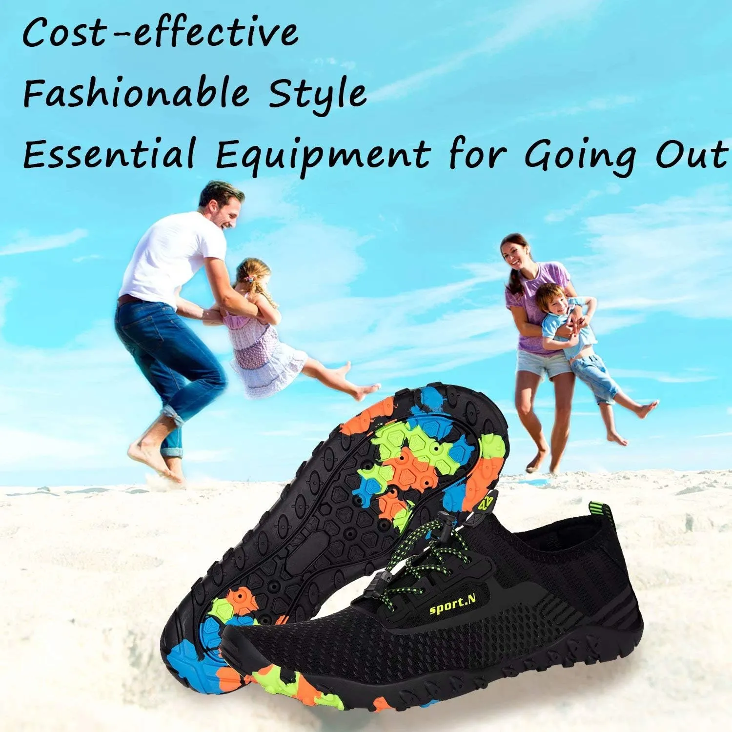 YALOX Water Shoes Men's Women's Swim Shoes Outdoor Beach Barefoot Quick-Dry Aqua Pool Socks Swimming Yoga Surfing Exercise