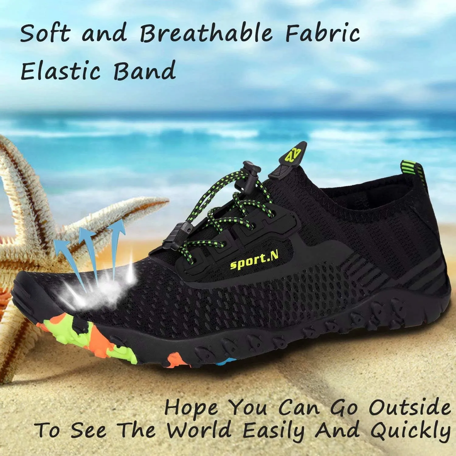 YALOX Water Shoes Men's Women's Swim Shoes Outdoor Beach Barefoot Quick-Dry Aqua Pool Socks Swimming Yoga Surfing Exercise