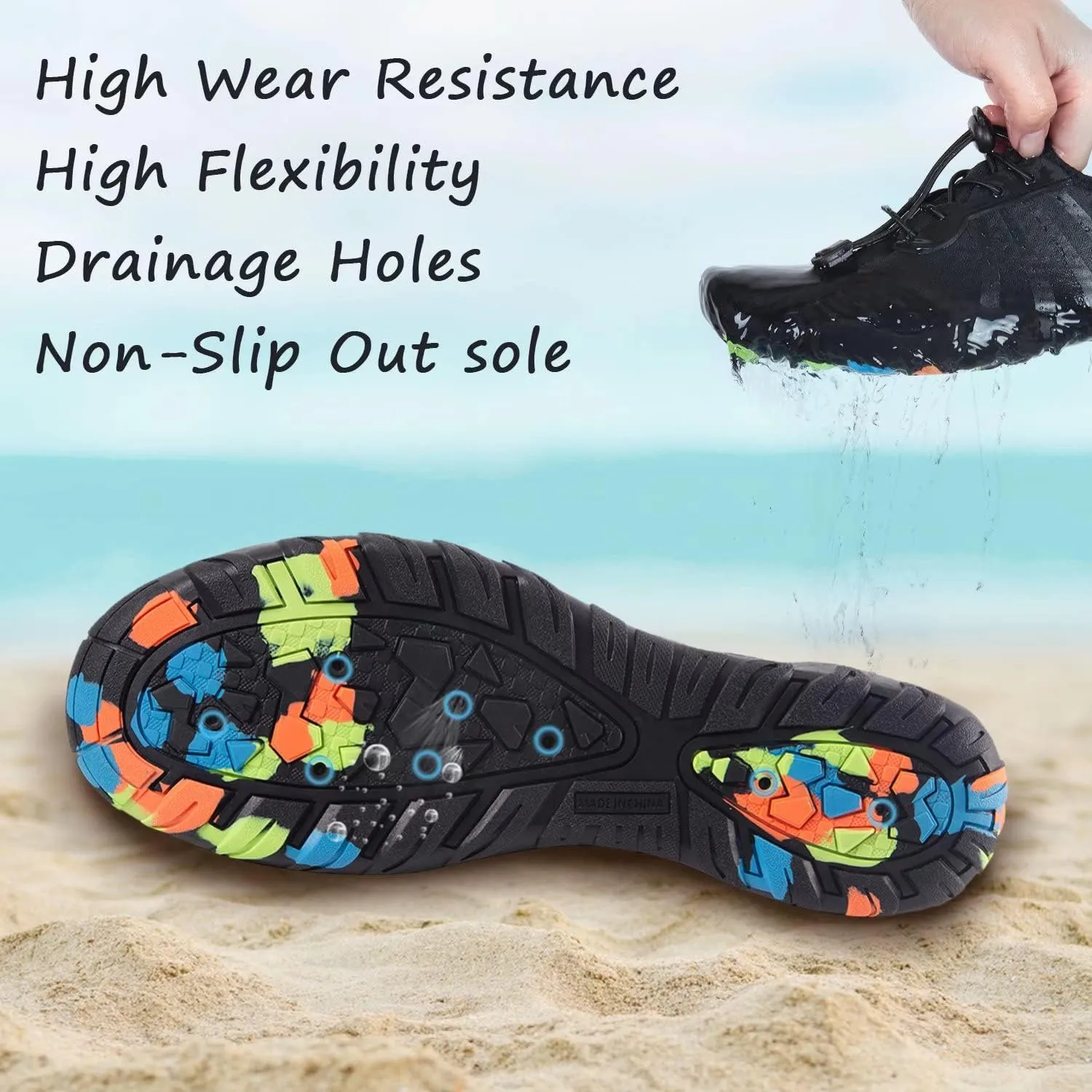 YALOX Water Shoes Men's Women's Swim Shoes Outdoor Beach Barefoot Quick-Dry Aqua Pool Socks Swimming Yoga Surfing Exercise