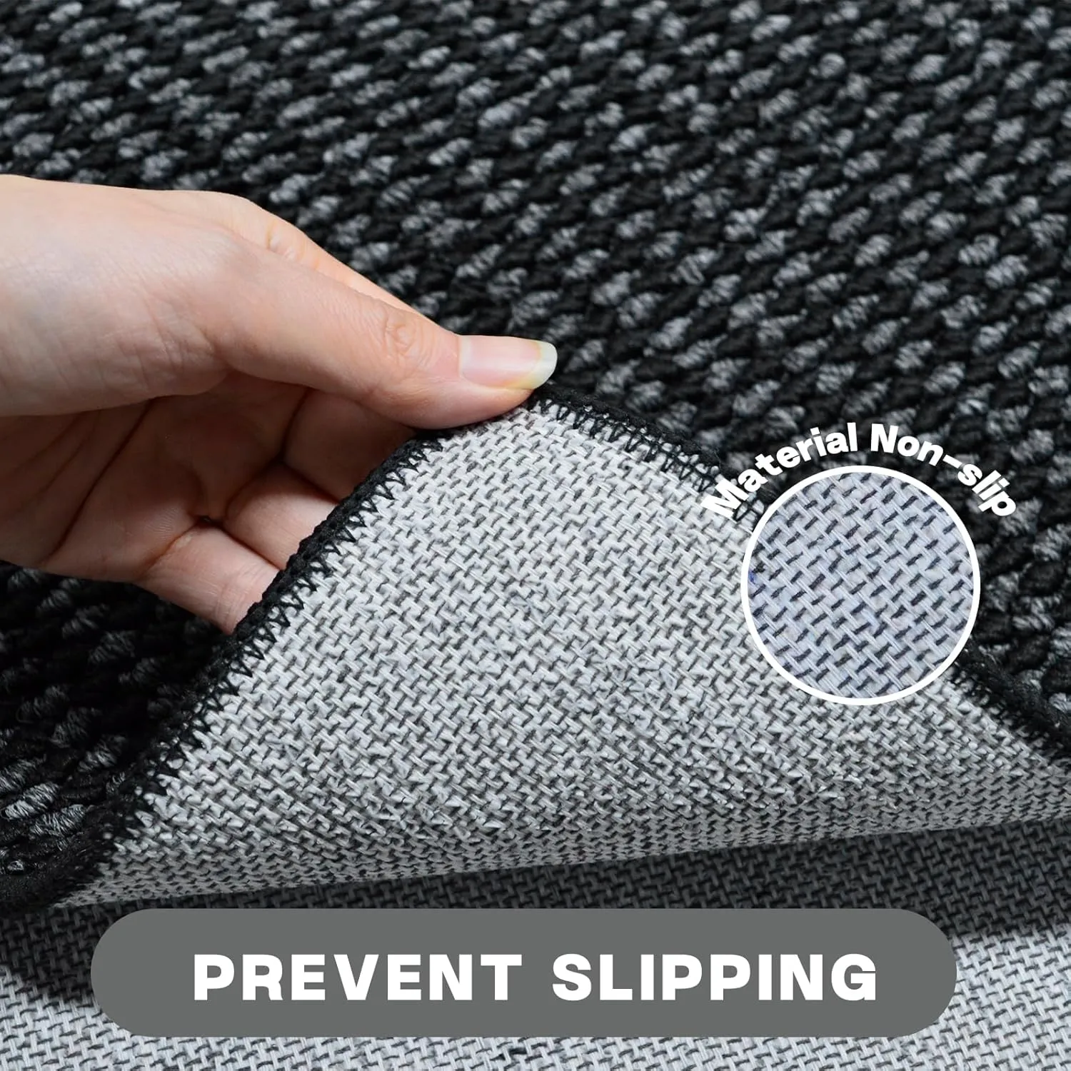Yancorp 32"x48"Ultra Thin Bathroom Rugs Low Profile Bath Rug Fit Under Door Non Slip Large Door Mat,Machine Washable Shower Rug,Quick Dry Bathroom Floor Mat,Faux Jute Rug Super Absorbent