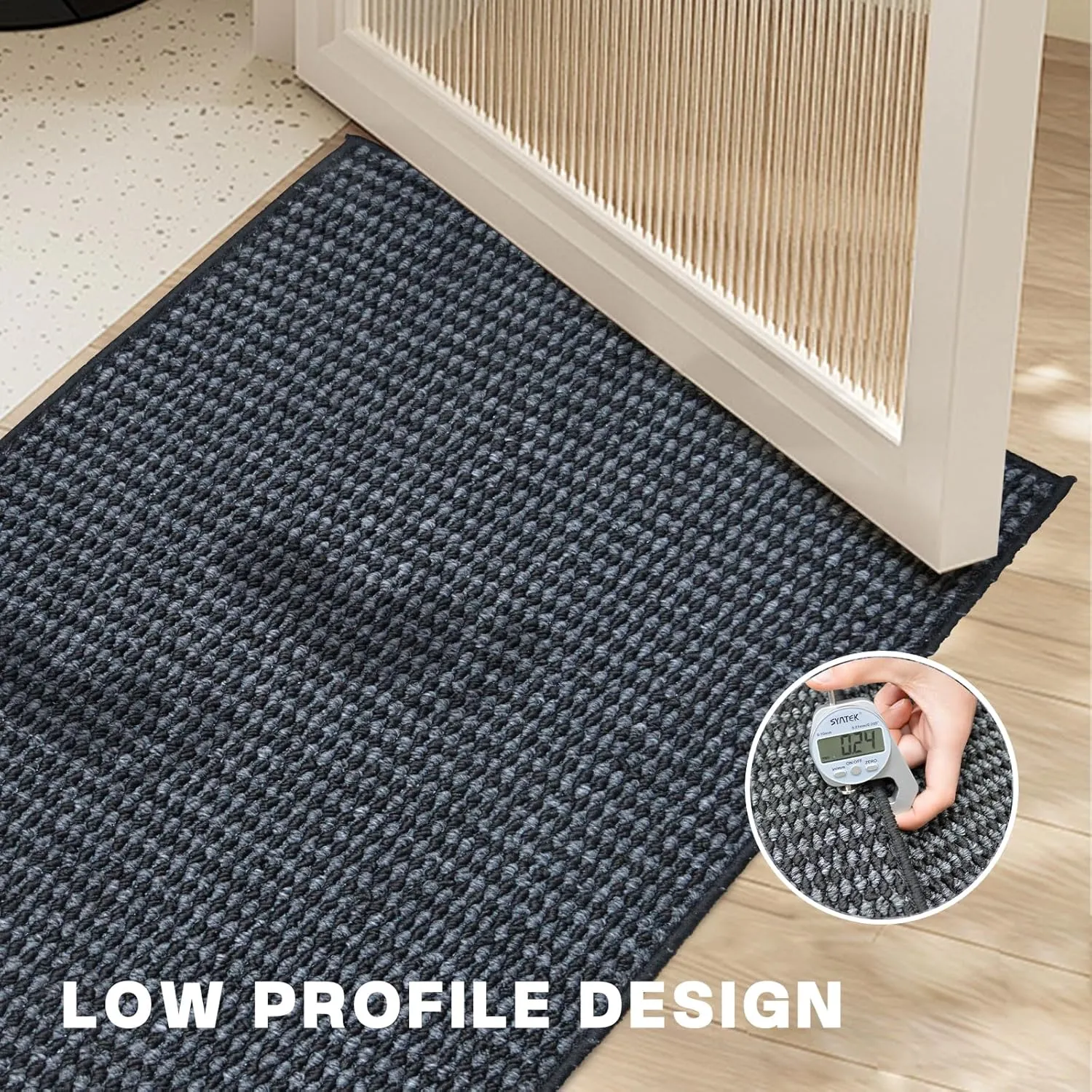Yancorp 32"x48"Ultra Thin Bathroom Rugs Low Profile Bath Rug Fit Under Door Non Slip Large Door Mat,Machine Washable Shower Rug,Quick Dry Bathroom Floor Mat,Faux Jute Rug Super Absorbent