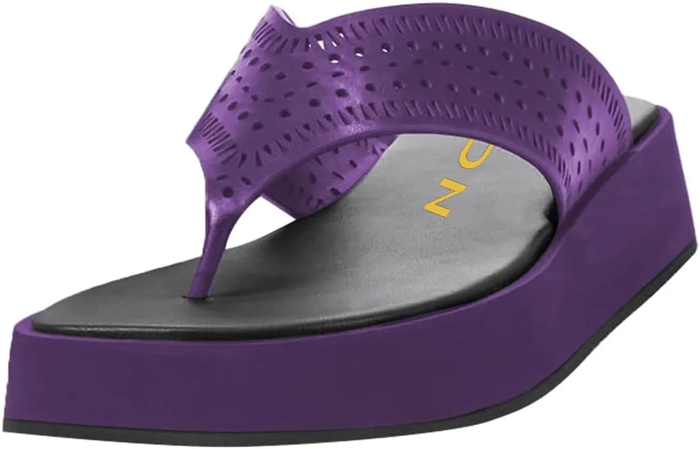 YDN Women Dressy Platform Mules Square Open Toe Slippers Cutout Flat Flip Flop Chunky Low Heels Shoes Party Daily Size 4-15 US