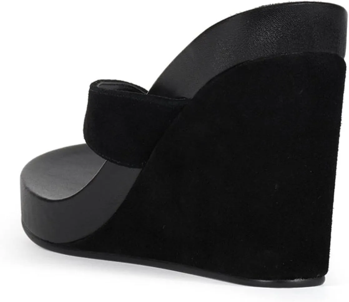 YDN Women's Wedge Heel Flip Flops Sandals Open Round Toe High Heels Slip On Dressy Party Thong Shoes Size 4-16 US