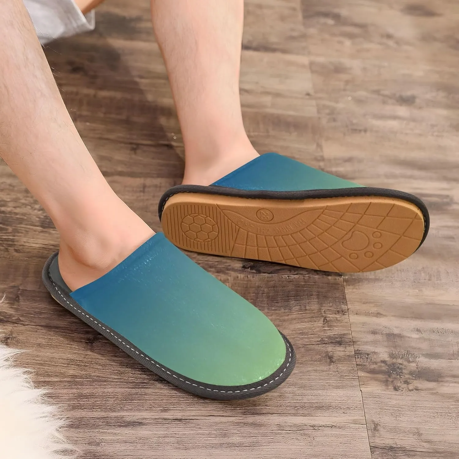 Yellow Lavender Gradient House Slippers for Women Men Non-Slip Comfy Slippers