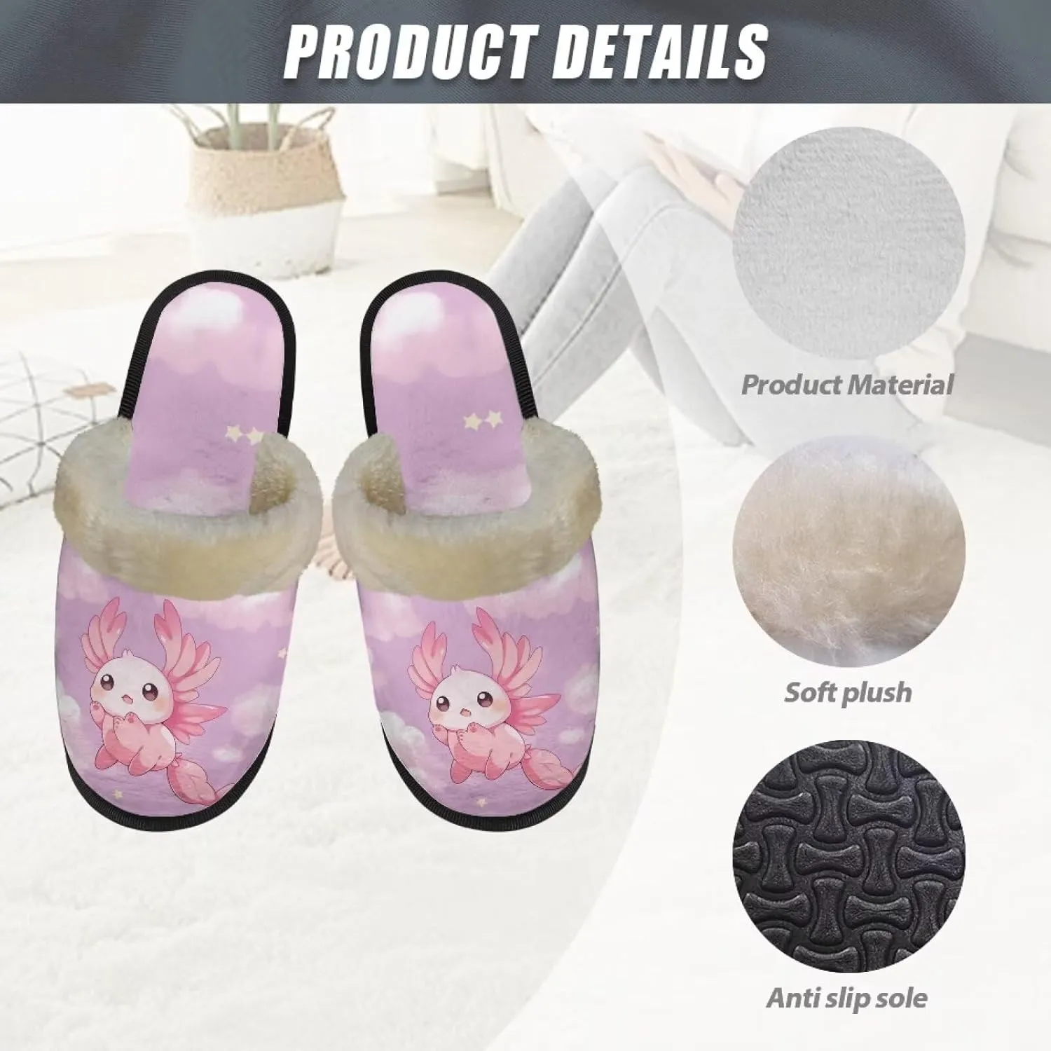 YEXIATODO Comfy House Shoes Women Size XS-XL for Girls Fuzzy Slippers for Men Cotton Slippers