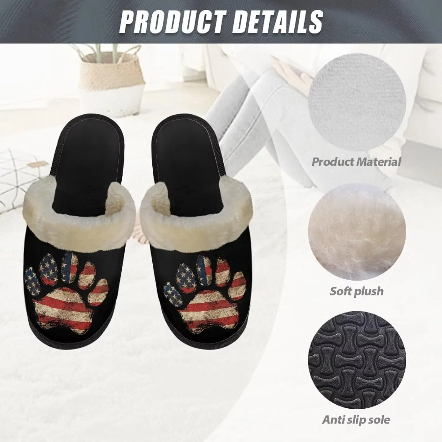YEXIATODO Comfy House Shoes Women Size XS-XL for Girls Fuzzy Slippers for Men Cotton Slippers