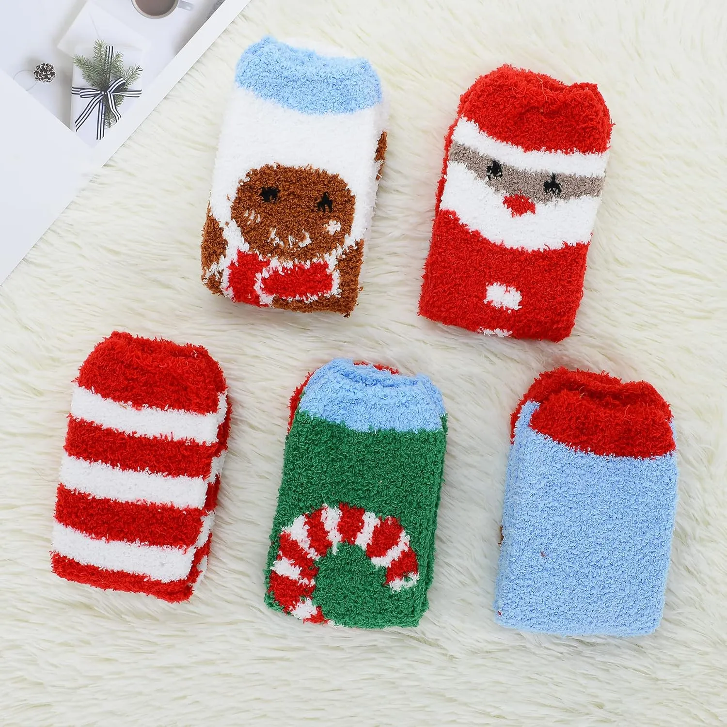 Zando Comfy Fleece Socks - Winter Grip Socks, Cozy Gifts for Women & Elderly