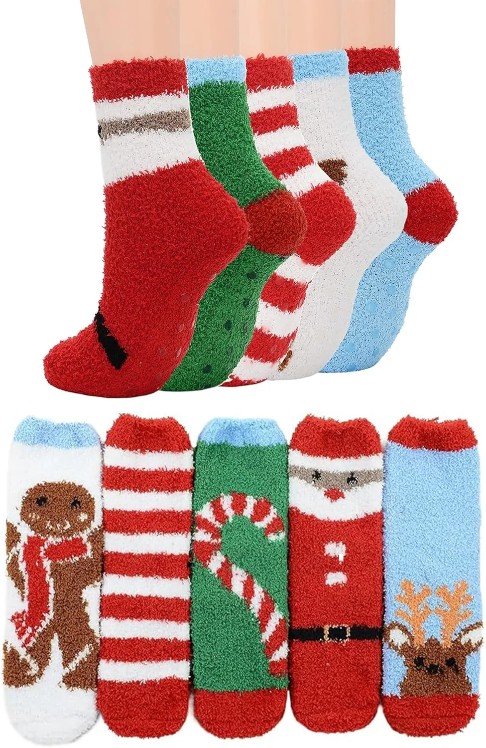 Zando Comfy Fleece Socks - Winter Grip Socks, Cozy Gifts for Women & Elderly