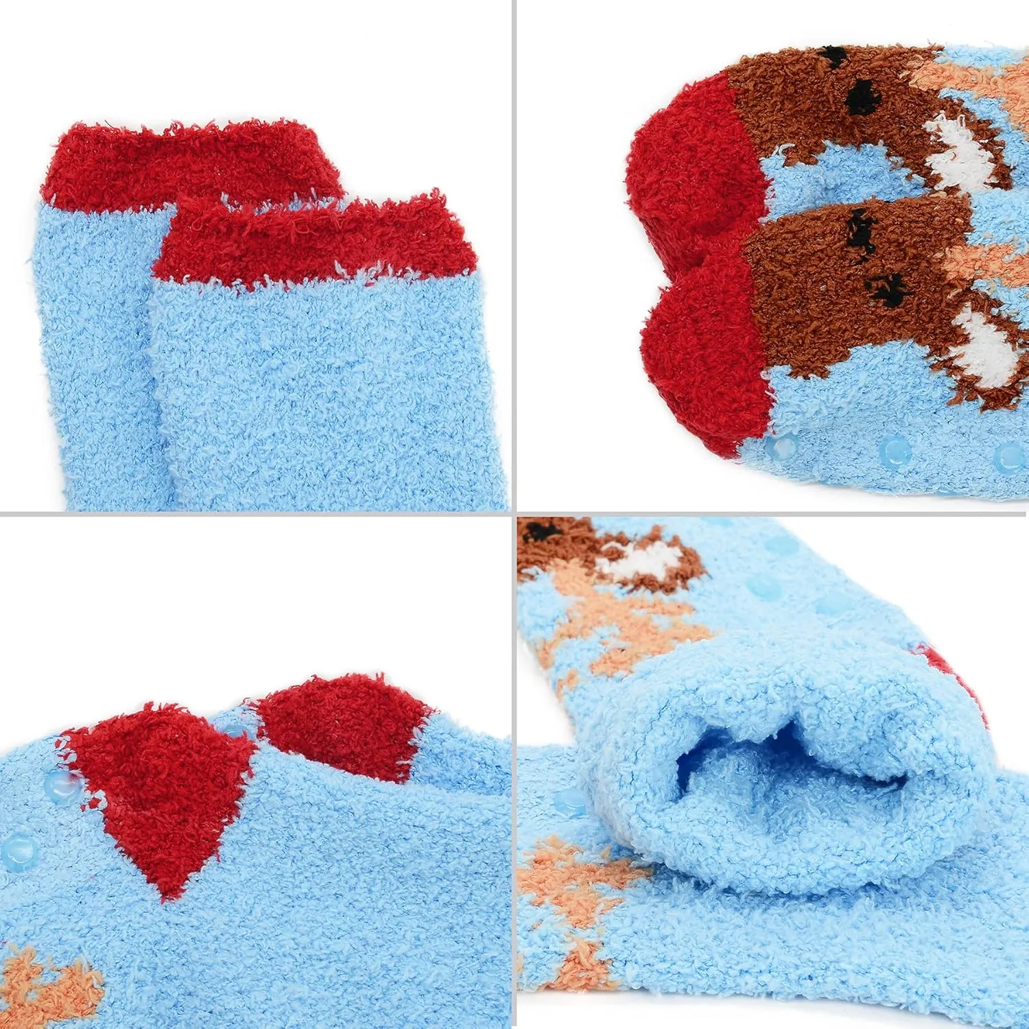 Zando Comfy Fleece Socks - Winter Grip Socks, Cozy Gifts for Women & Elderly