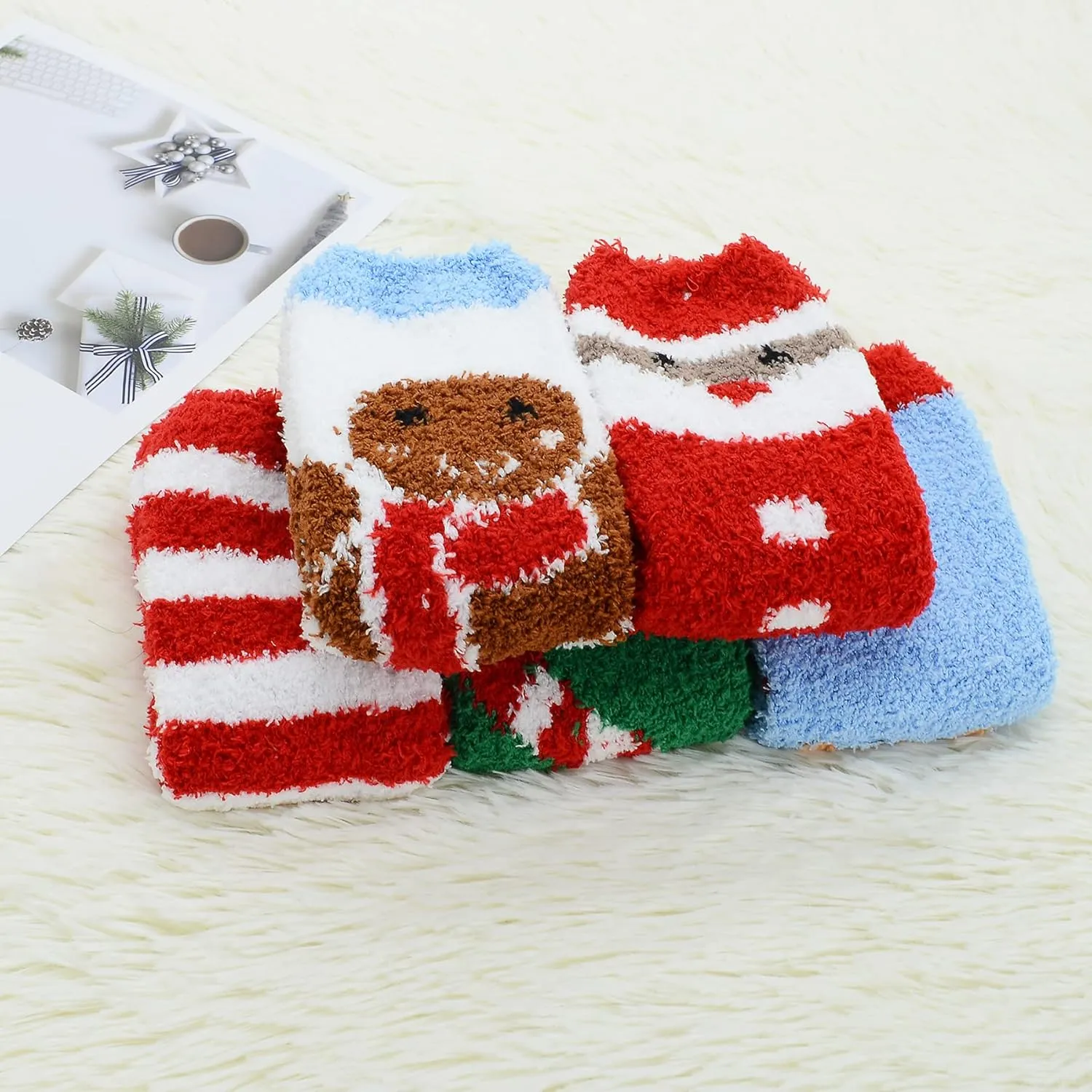 Zando Comfy Fleece Socks - Winter Grip Socks, Cozy Gifts for Women & Elderly