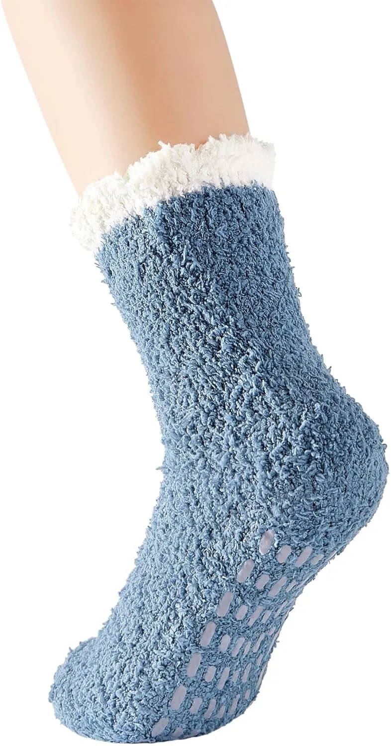 Zando Comfy Fleece Socks - Winter Grip Socks, Cozy Gifts for Women & Elderly