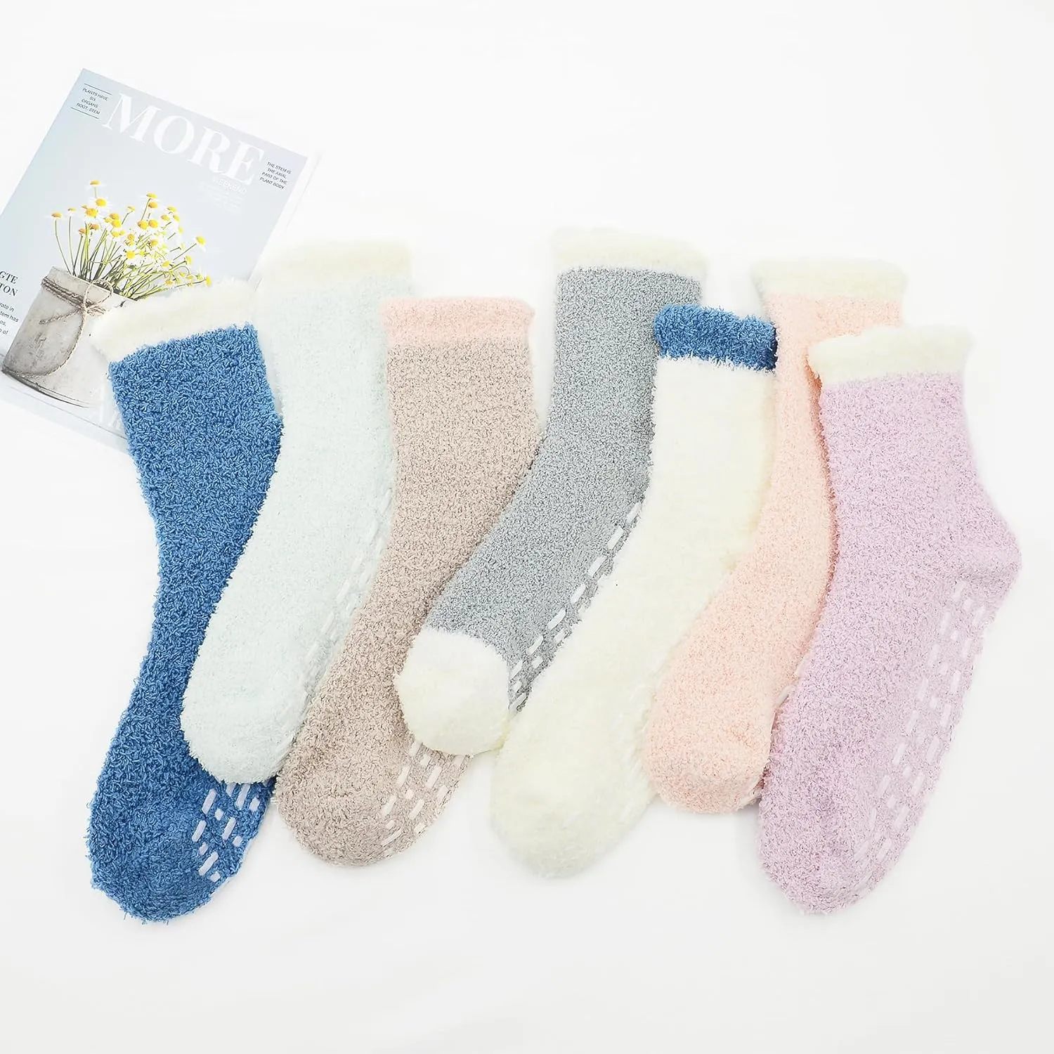 Zando Comfy Fleece Socks - Winter Grip Socks, Cozy Gifts for Women & Elderly
