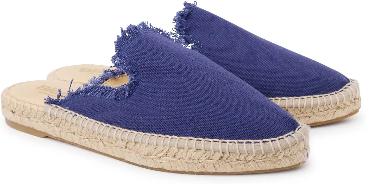 Zaragoza Authentic Spanish Espadrille Flat Slides for Women - Sustainable, Eco Friendly, Vegan Shoes. Classic Style, Organic Cotton Canvas Upper, Comfy Insole, Jute Midsole, Rubber Sole. Made in Spain