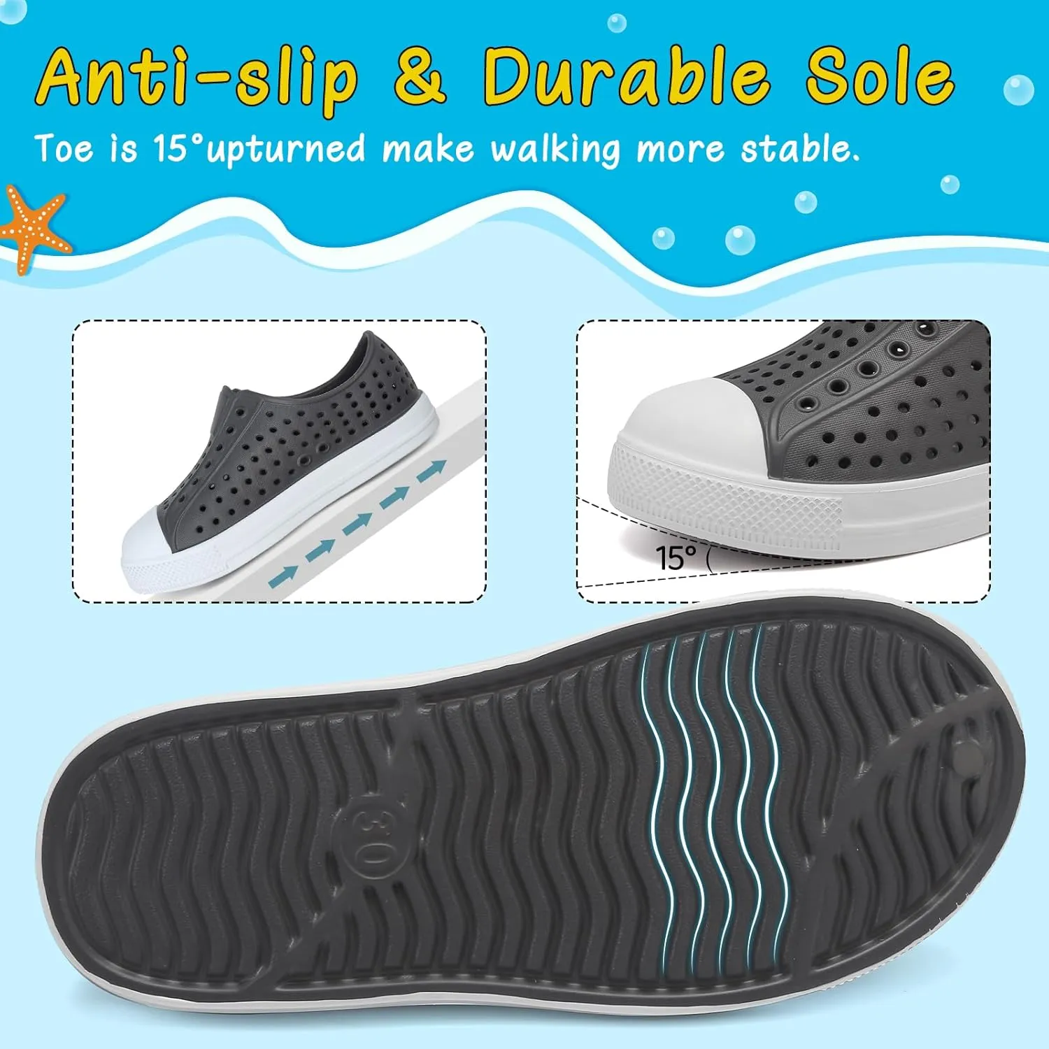 ziitop Kids Toddler Water Shoes for Boys Girls Baby Sandals Sneakers Beach Garden Swim, Anti-Slip Breathable Quick Dry Lightweight Slip-on (Toddler/Little Kid/Big Kid)